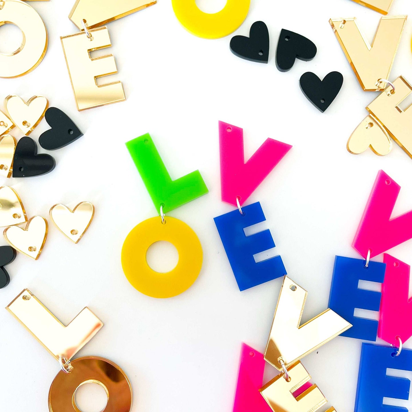 Valentine's Day Colourful Love Earrings